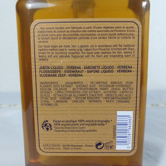L'Occitane Shea Verbena Hand & Body Liquid Soap 500ml NEW - Picture 4 of 5